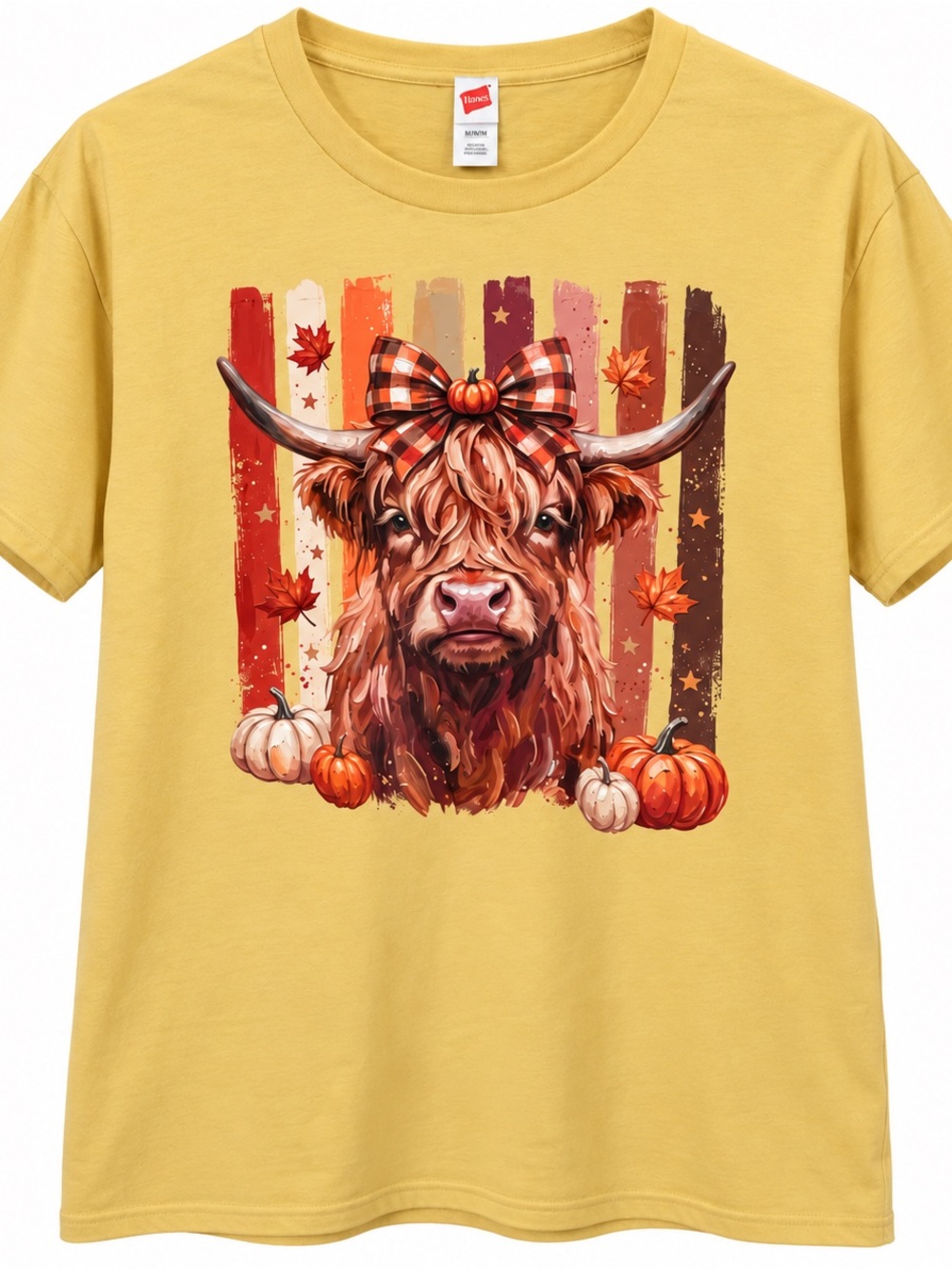 Adult XL NWOT Fall Highland Cow Graphic Tee